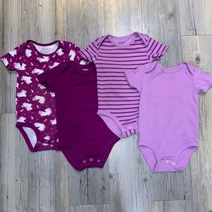 Hanes 4 pack of purple onesies